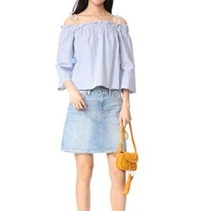 Club Monaco Janou striped off the shoulder top